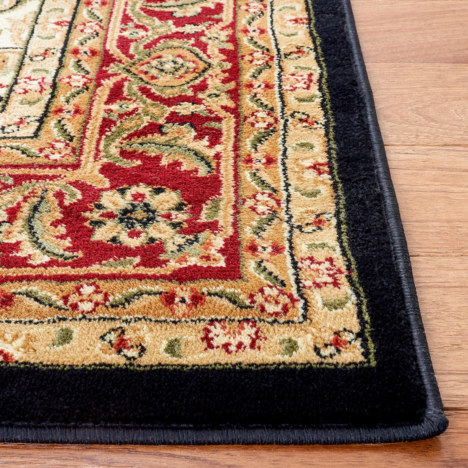 SAFAVIEH Lyndhurst Collection Area Rug - 8' x 10', Black & Red, Traditional Oriental Design, Non-Shedding & Easy Care, Ideal for High Traffic Areas in Living Room, Bedroom (LNH330Y)