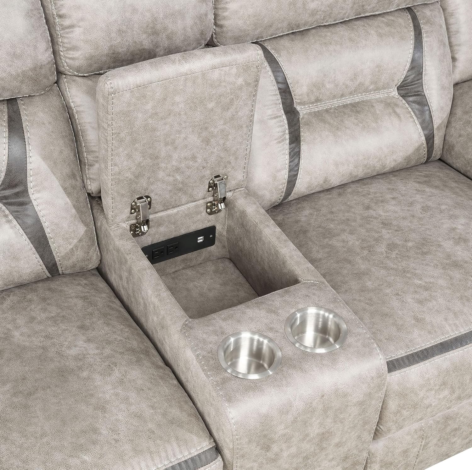 Coaster Home Furnishings Greer 3-Piece Upholstered Reclining Sofa Set Taupe 651351-S3