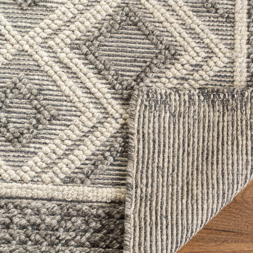 SAFAVIEH Vermont Collection Runner Rug - 2'3' x 14', Grey & Ivory, Handmade Wool & Cotton, Ideal for High Traffic Areas in Living Room, Bedroom (VRM212C)