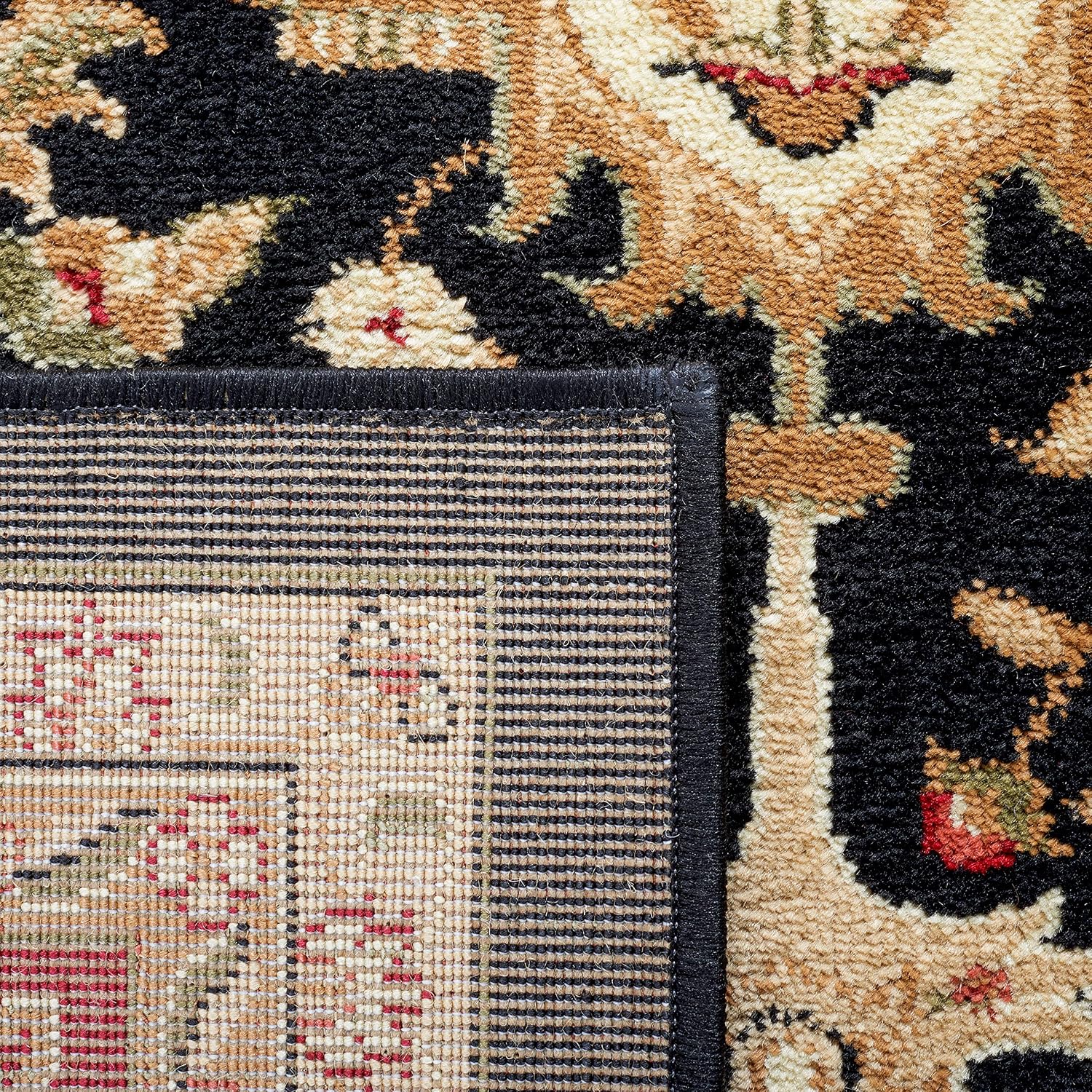 SAFAVIEH Lyndhurst Collection Area Rug - 8' x 10', Black & Red, Traditional Oriental Design, Non-Shedding & Easy Care, Ideal for High Traffic Areas in Living Room, Bedroom (LNH330Y)