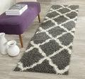 SAFAVIEH Dallas Shag Collection Runner Rug - 2'3' x 8', Dark Grey & Ivory, Trellis Design, Non-Shedding & Easy Care, 1.5-inch Thick Ideal for High Traffic Areas in Living Room, Bedroom (SGD257A)