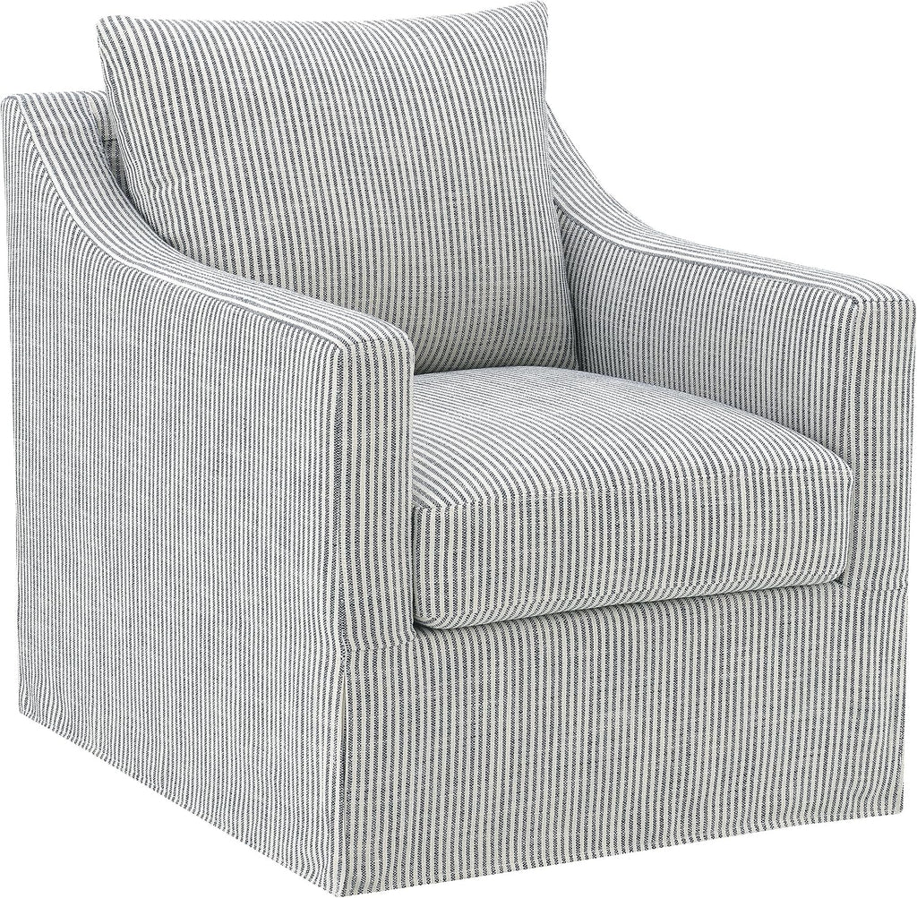 Coaster Home Furnishings - Winter - Wood - Upholstered Accent Chair with Sloped Arms, Removable Seat Cushion and 360-Degree Swivel - Living Room - Grey - 904137