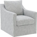 Coaster Home Furnishings - Winter - Wood - Upholstered Accent Chair with Sloped Arms, Removable Seat Cushion and 360-Degree Swivel - Living Room - Grey - 904137