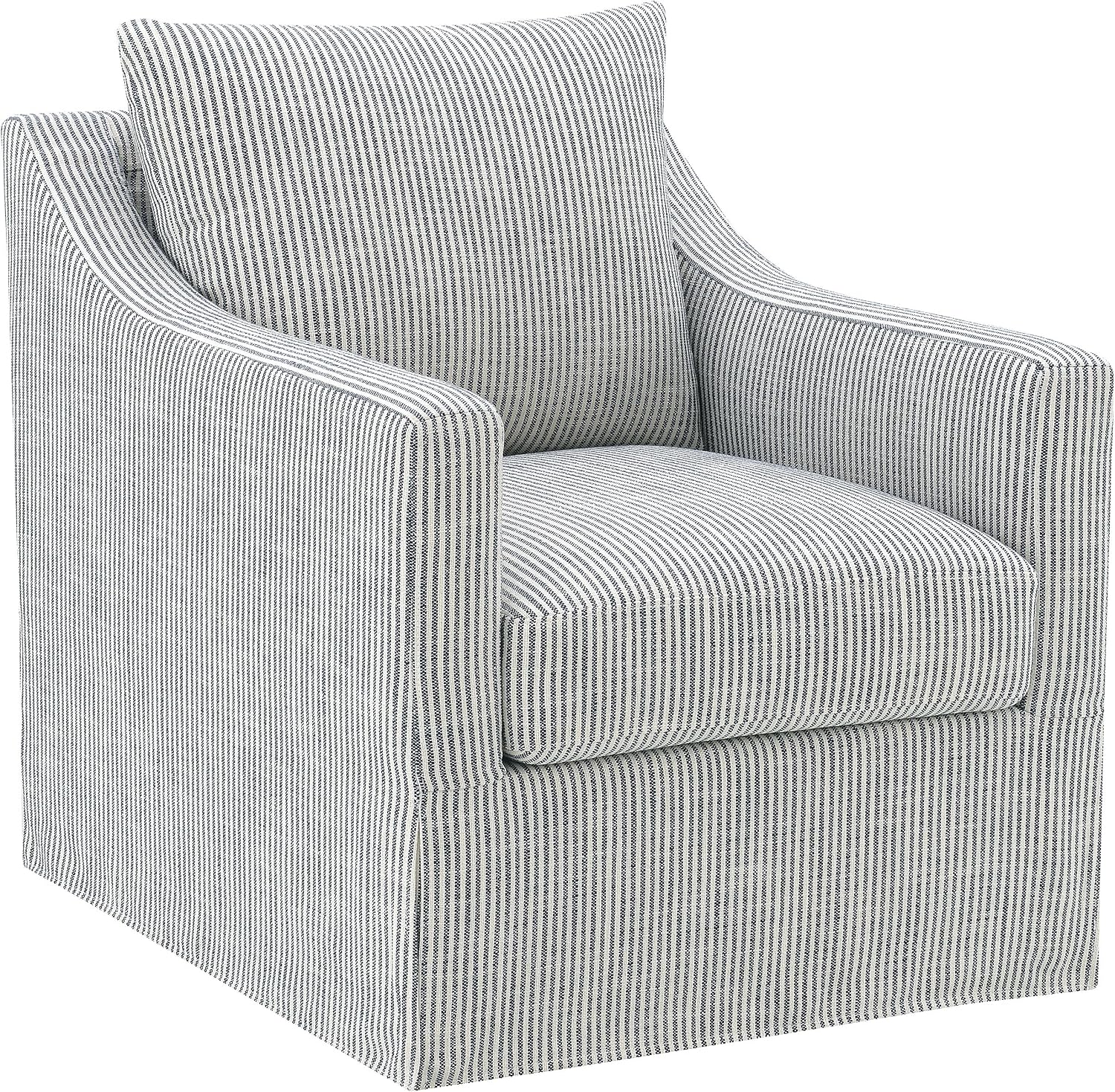 Coaster Home Furnishings - Winter - Wood - Upholstered Accent Chair with Sloped Arms, Removable Seat Cushion and 360-Degree Swivel - Living Room - Grey - 904137