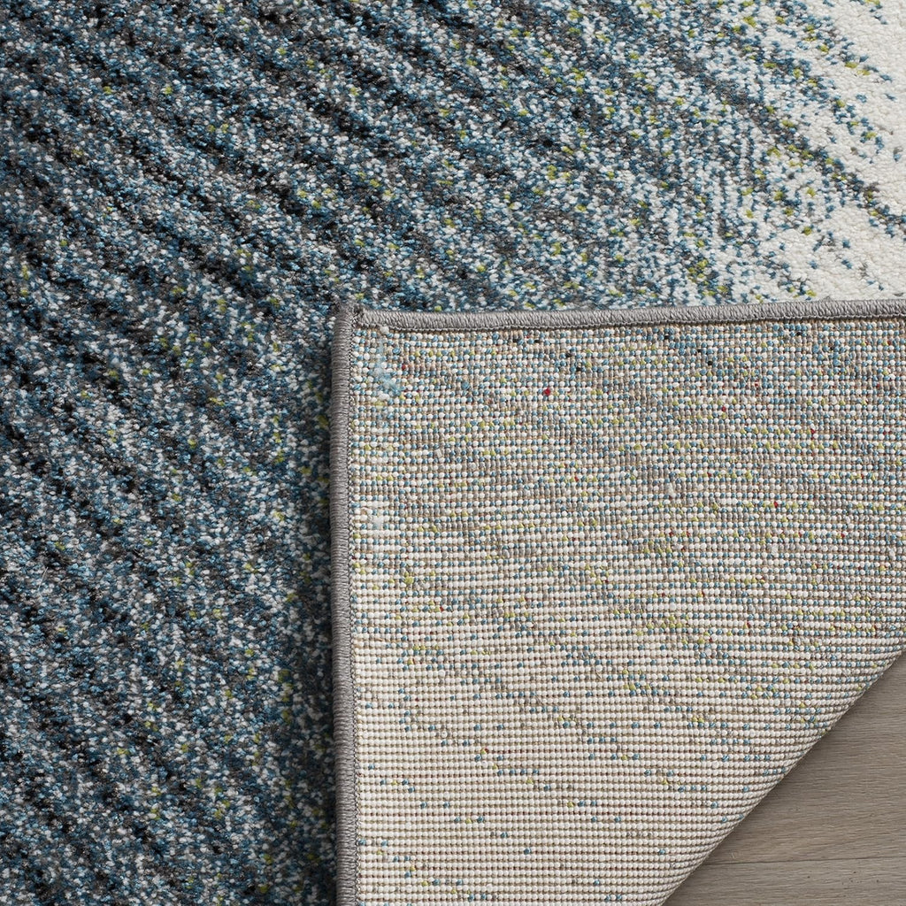 SAFAVIEH Hollywood Collection Runner Rug - 2'3' x 16', Grey & Teal, Mid-Century Modern Design, Non-Shedding & Easy Care, Ideal for High Traffic Areas in Living Room, Bedroom (HLW715D)