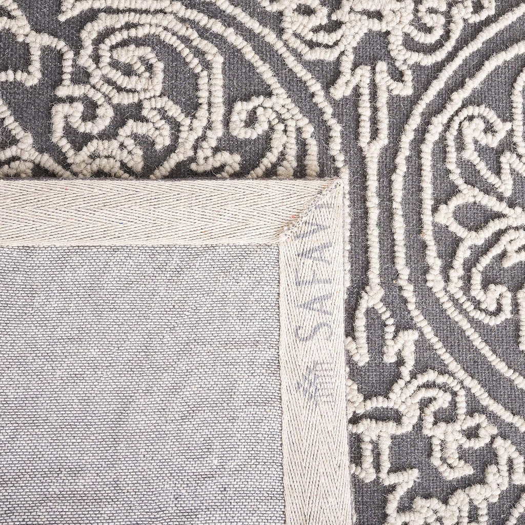 SAFAVIEH Trace Collection Area Rug - 9' x 12', Dark Grey & Light Grey, Handmade Wool, Ideal for High Traffic Areas in Living Room, Bedroom (TRC101A)
