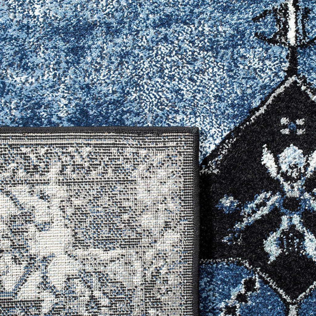 SAFAVIEH Vintage Hamadan Collection Area Rug - 9' x 12', Blue & Grey, Oriental Traditional Persian Design, Non-Shedding & Easy Care, Ideal for High Traffic Areas in Living Room, Bedroom (VTH217M)