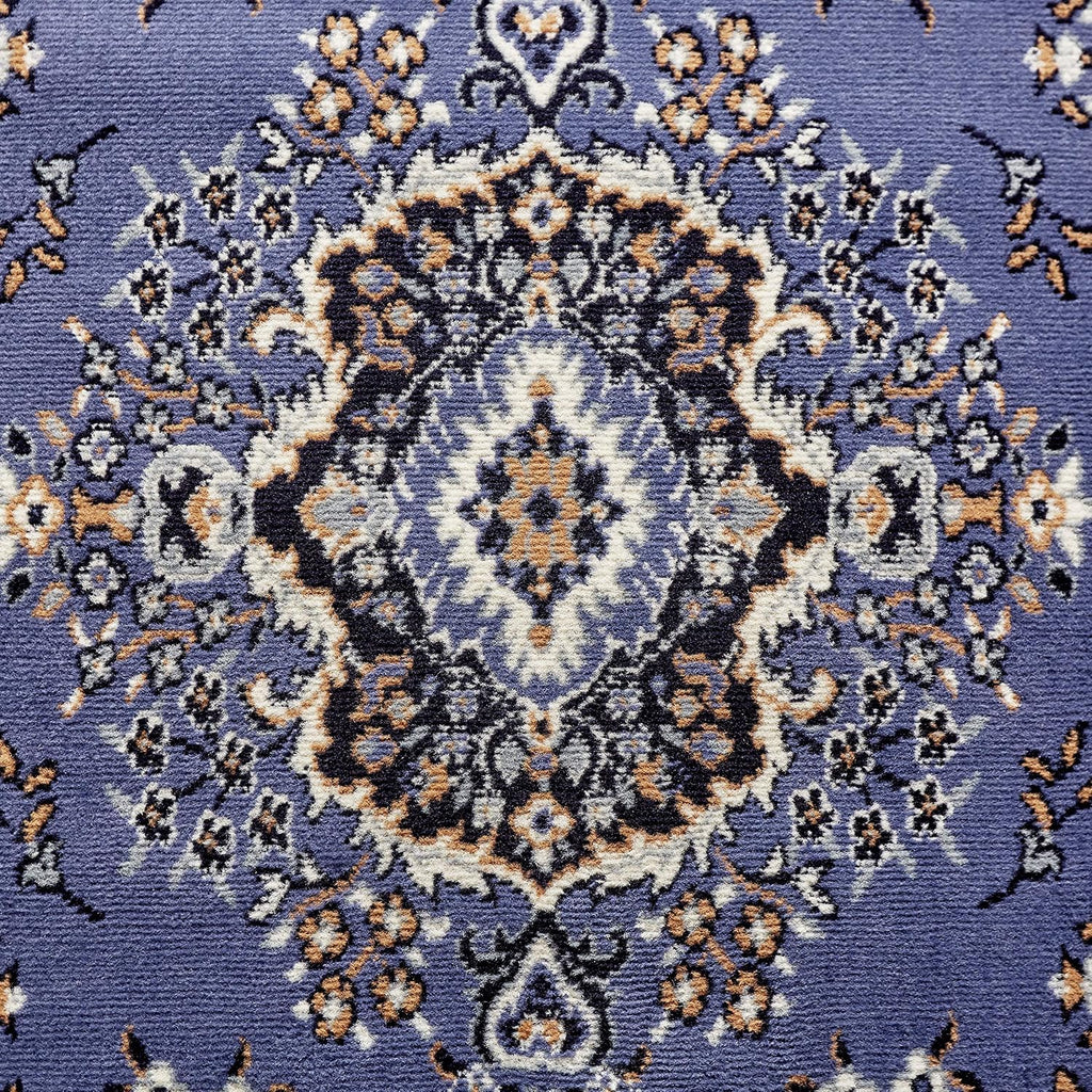 Home Dynamix Premium Sakarya Traditional Medallion Border Area Rug, Country Blue, 9'2'x12'5' Rectangle
