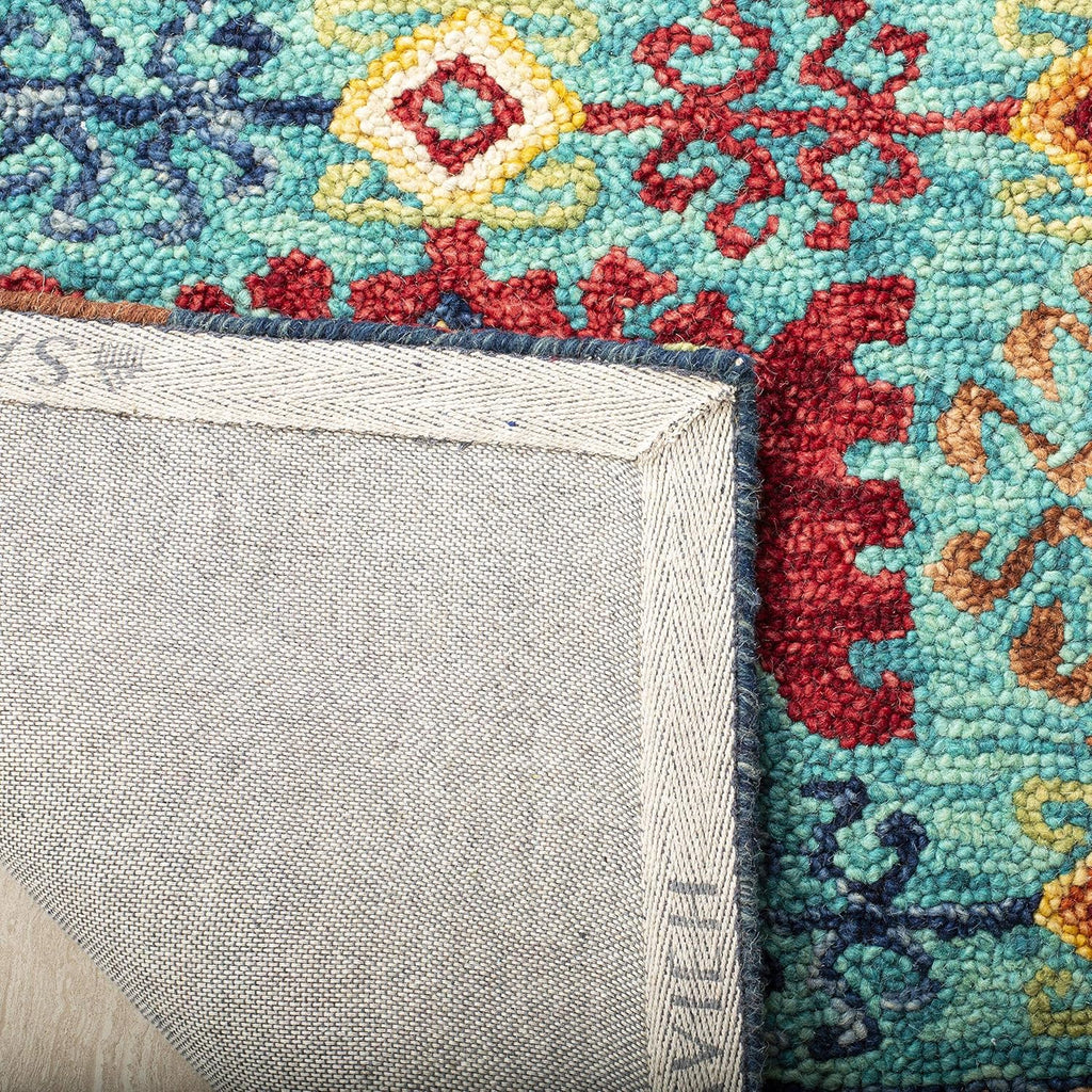 SAFAVIEH Aspen Collection Area Rug - 5' x 8', Blue & Red, Handmade Boho Tribal Wool, Ideal for High Traffic Areas in Living Room, Bedroom (APN503A)